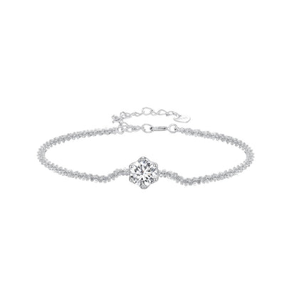 Ladies Bracelet with 1 Carat Elegant 925 Silver Diamonds Bracelet (Free delivery)