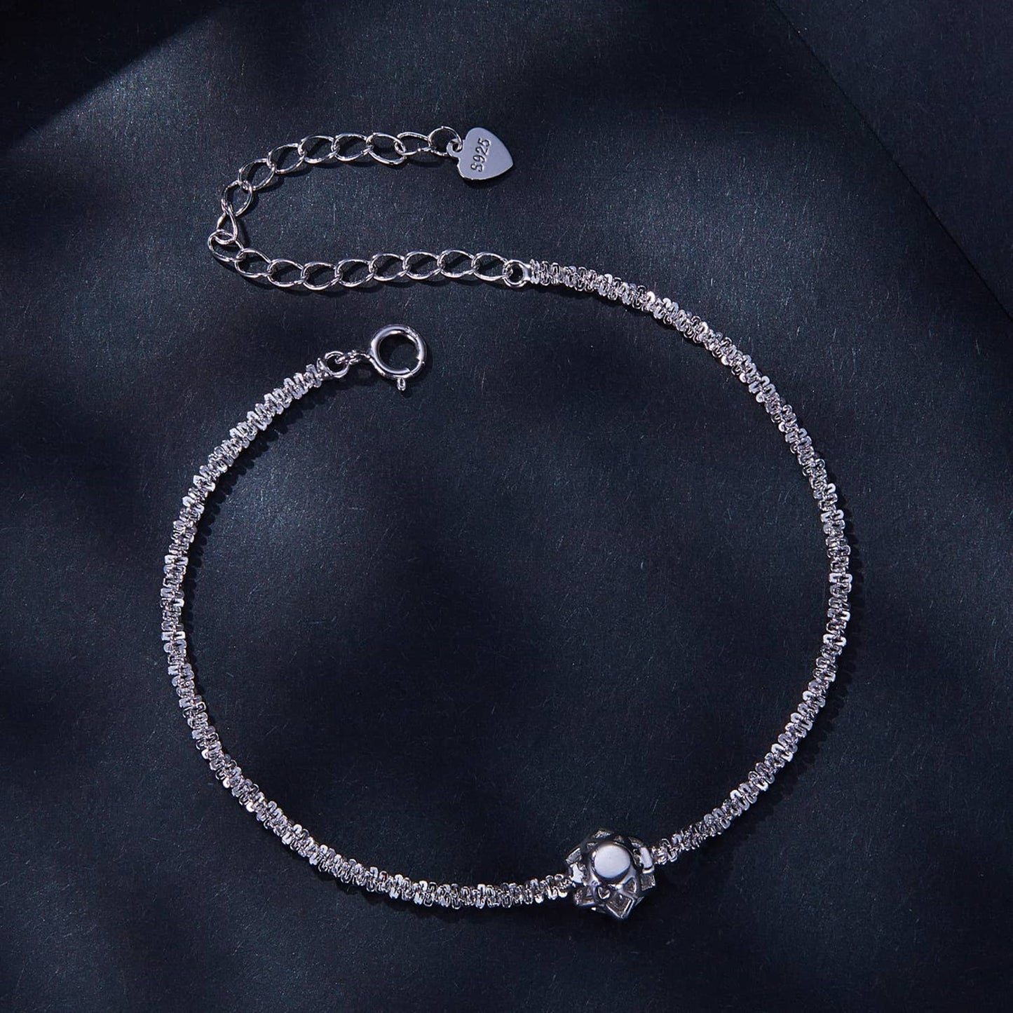 Ladies Bracelet with 1 Carat Elegant 925 Silver Diamonds Bracelet (Free delivery)