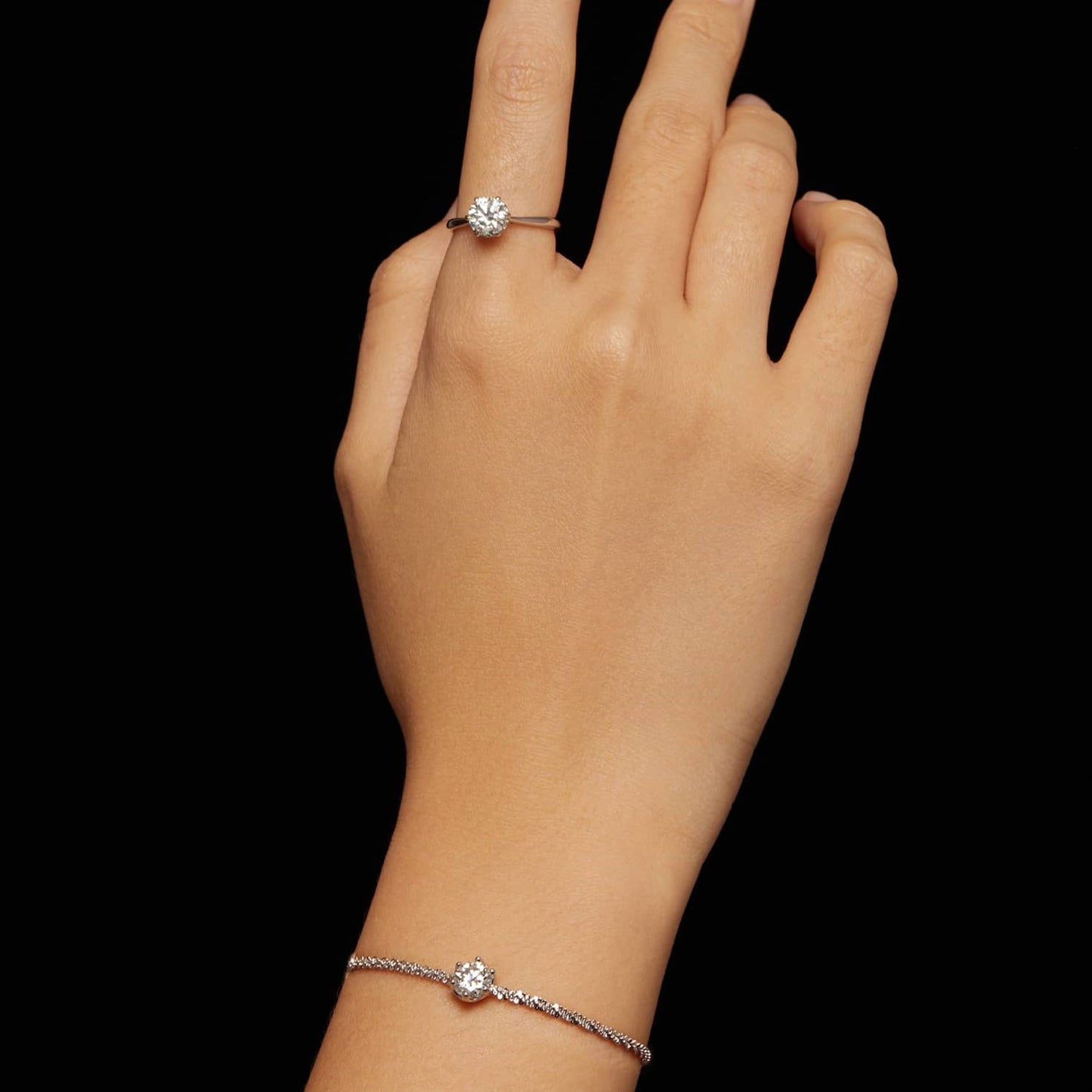 Ladies Bracelet with 1 Carat Elegant 925 Silver Diamonds Bracelet (Free delivery)