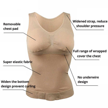 CXZD New Women Shapewear - Slimming Camisole Removable Body Shaping Vest Corset