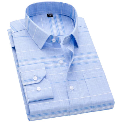 Plaid Shirt Business Casual Slim Fit Men's Long Sleeve Shirt (free shipping)