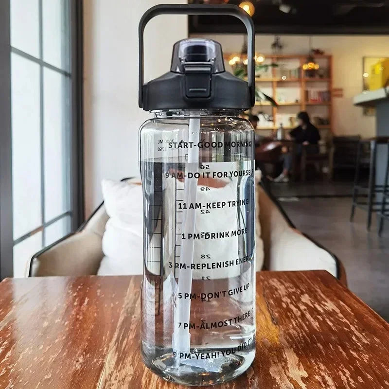 2L Motivational Water Bottle with Straw (free shipping)