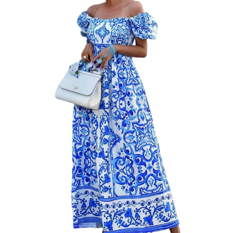 Elegant Summer Print Maxi Dress (free shipping)