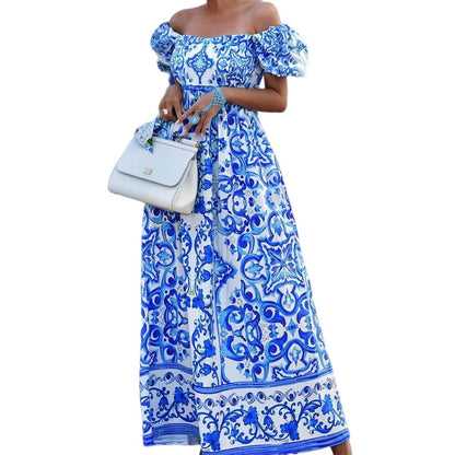 Elegant Summer Print Maxi Dress (free shipping)