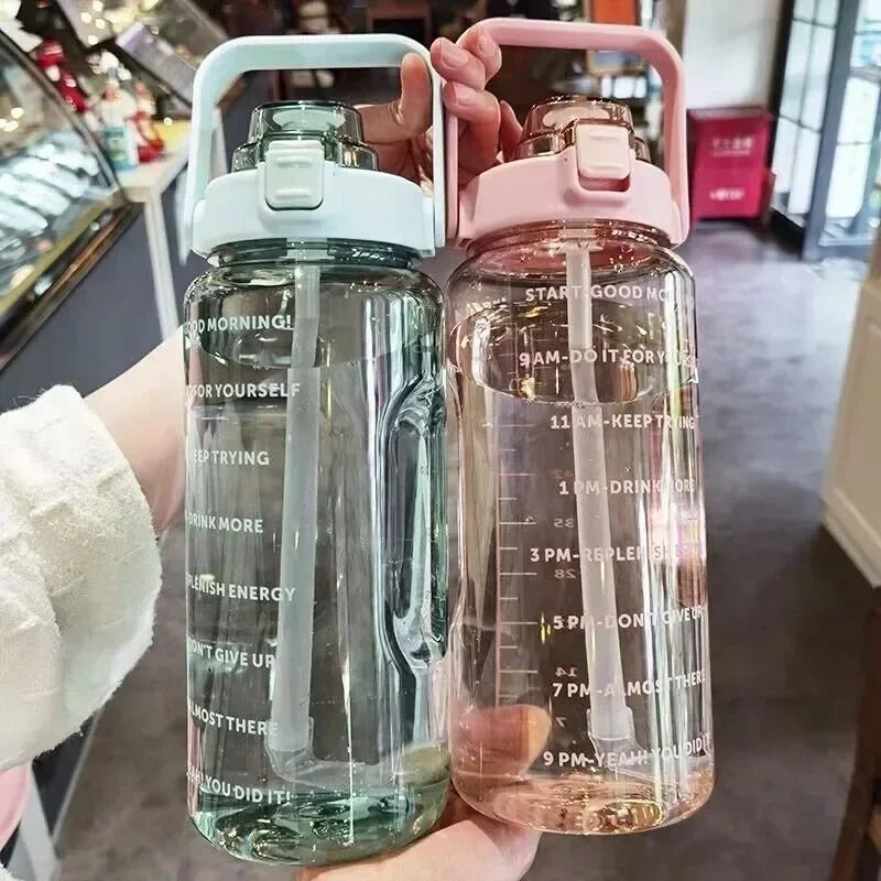 2L Motivational Water Bottle with Straw (free shipping)