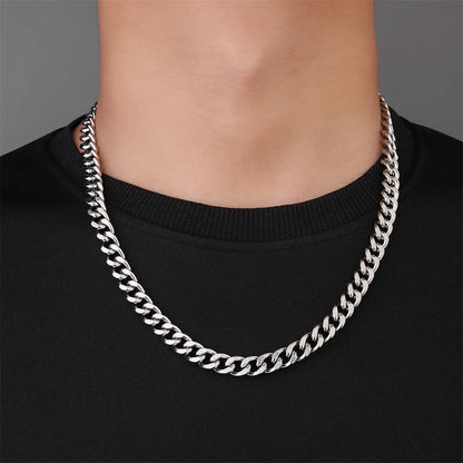 Heavy Silver Cuban Link Chain Necklace (free shipping)