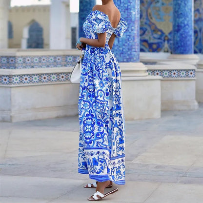 Elegant Summer Print Maxi Dress (free shipping)