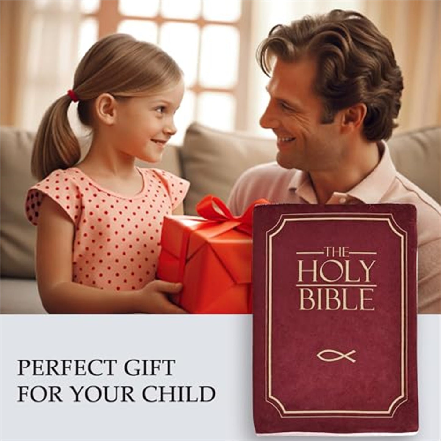 Memory Sponge Bible-Shaped Pillow - Soft Plush Toy and Christian Gift for Children