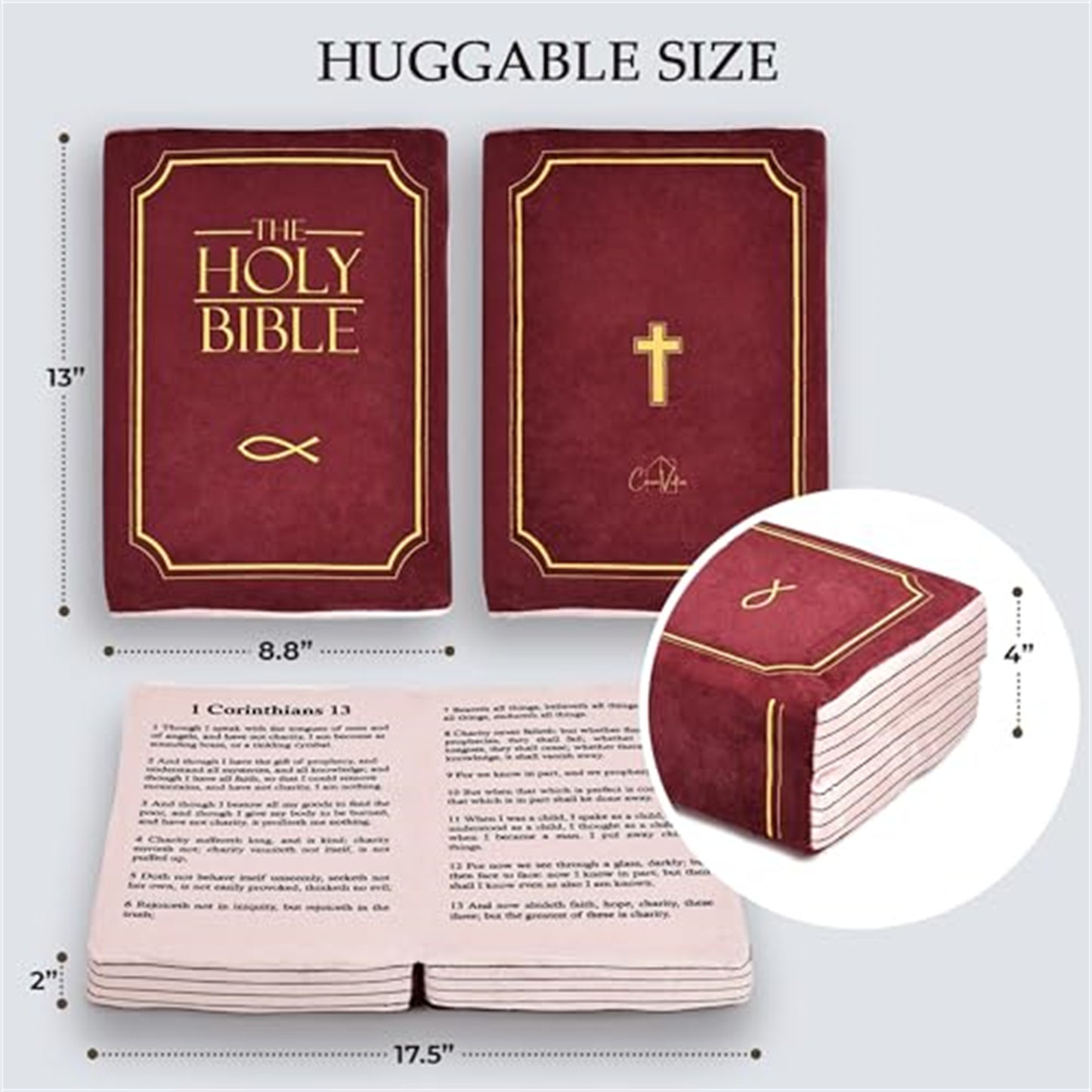 Memory Sponge Bible-Shaped Pillow - Soft Plush Toy and Christian Gift for Children